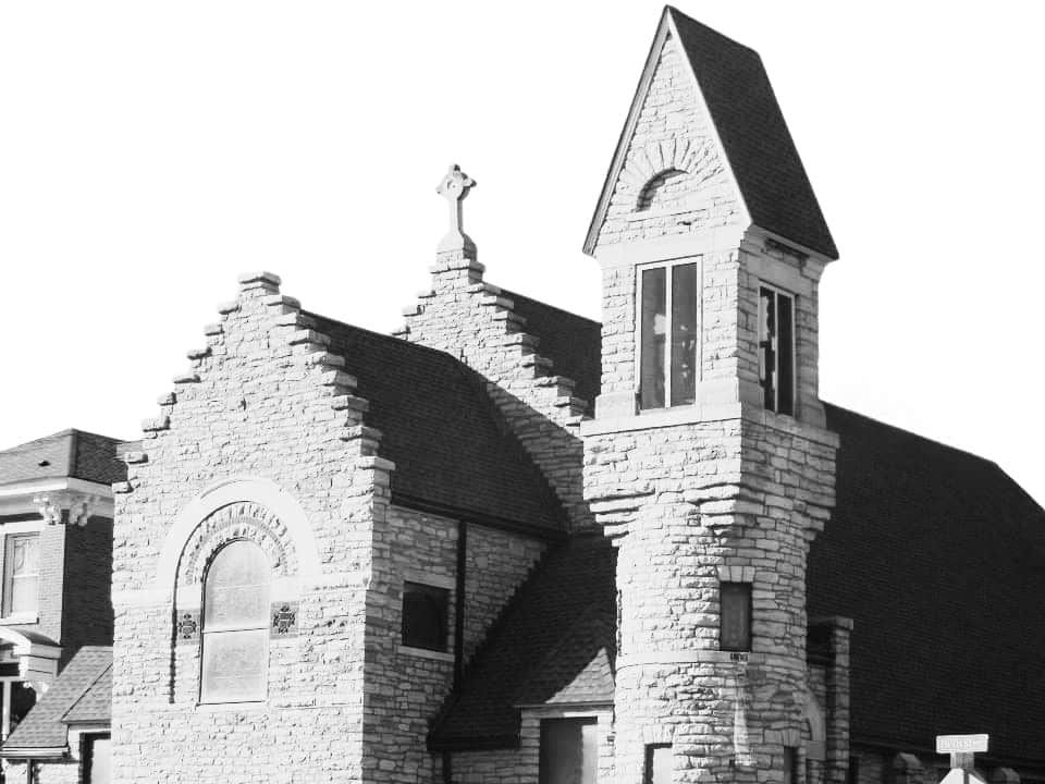 Black and white photo of Christ Episcopal Church